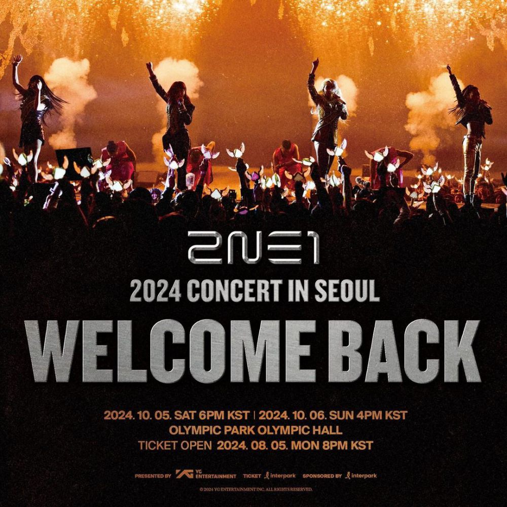 YG anuncia programação de shows para 2024 2NE1 CONCERT BEM-VINDO DE VOLTA A SEUL