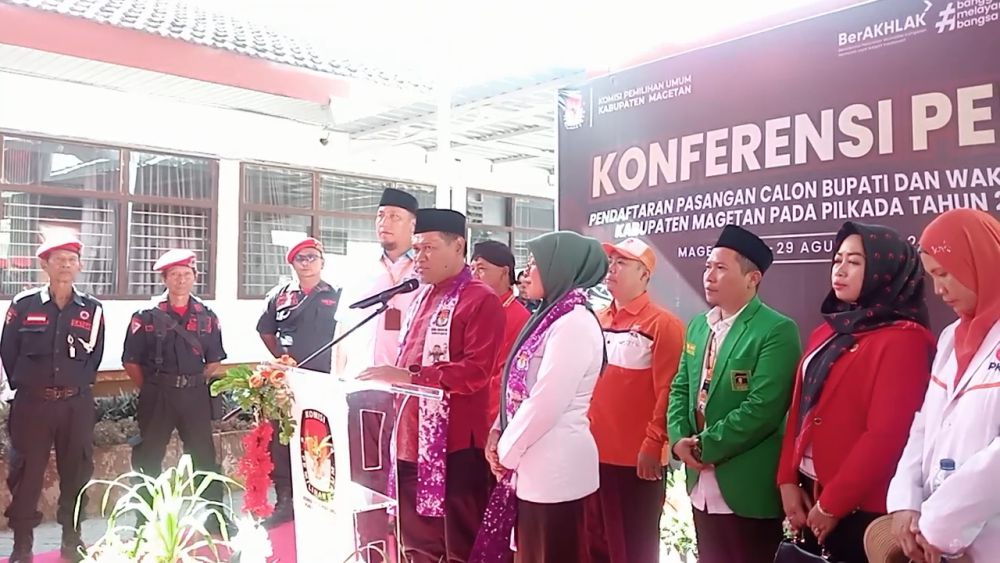 Sujatno-Ida Yuhana, Calon Pertama yang Mendaftar ke KPU Magetan