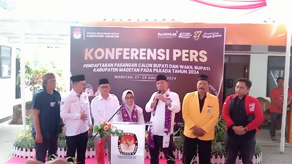 Hari ke-2 Pendaftaran, Paslon Nanik-Suyatni Daftar ke KPU Magetan