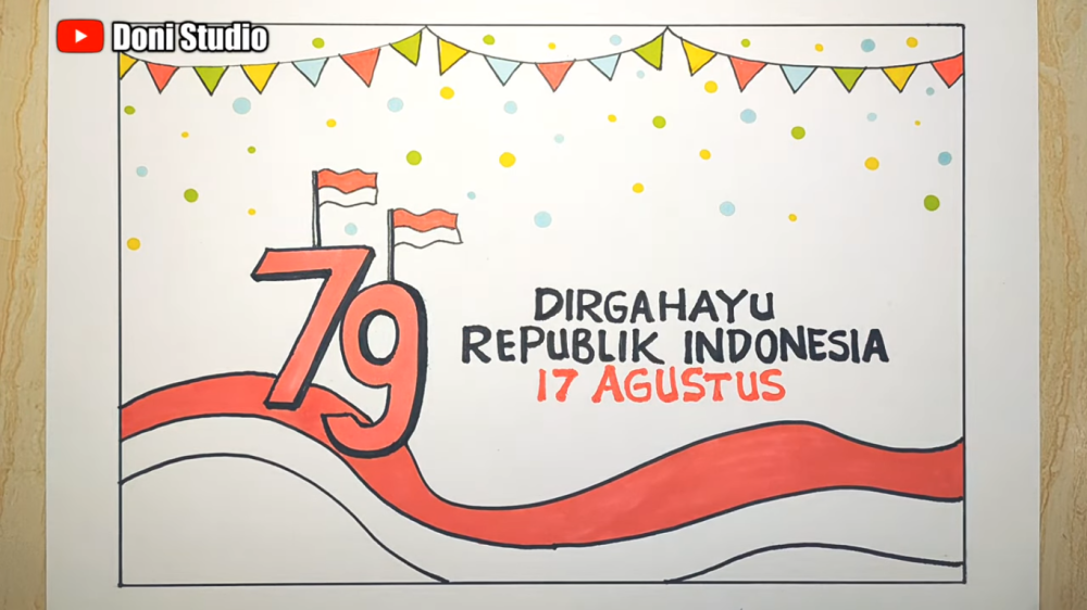 7 Ide Menggambar Tema 17 Agustus dengan Krayon, Mudah Ditiru