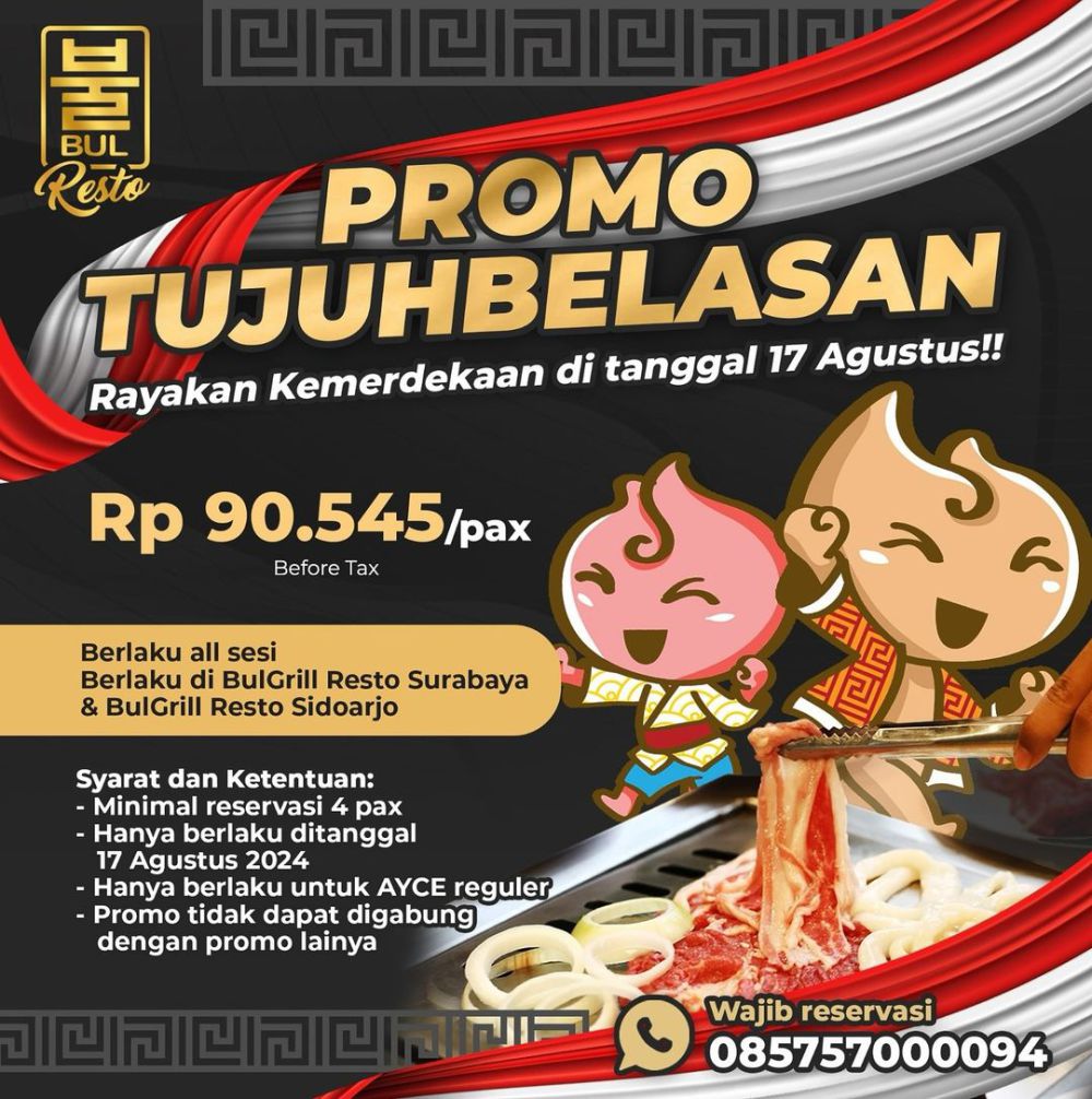 8 Promo Makanan dan Minuman Spesial Bulan Agustus di Surabaya