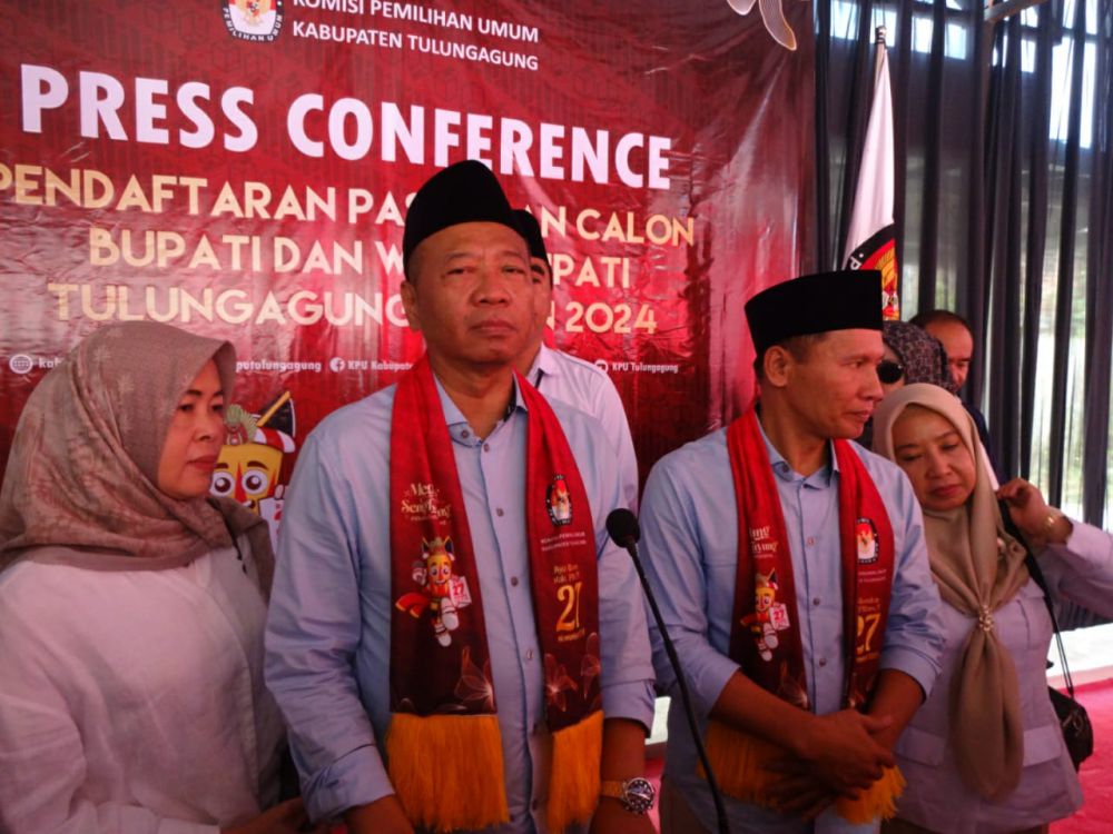 Sempat Menghilang, Pasangan Gabah Daftar ke KPU Tulungagung