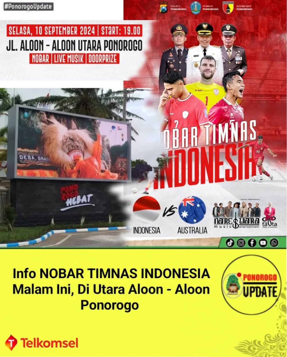 10 Spot Nobar Pilihan Timnas Indonesia vs Australia di Jatim