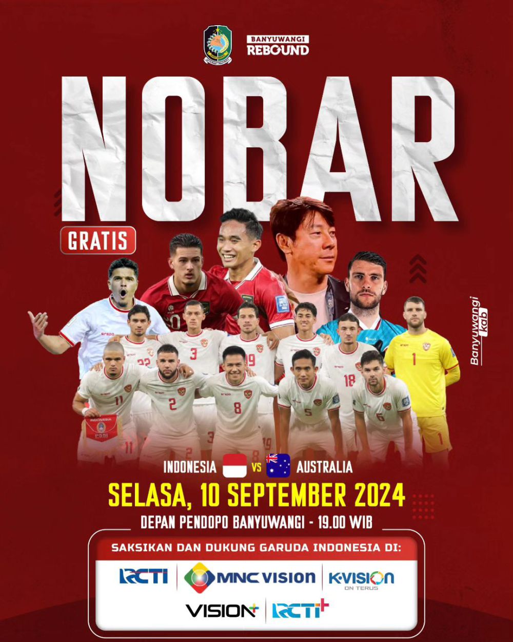 10 Spot Nobar Pilihan Timnas Indonesia vs Australia di Jatim