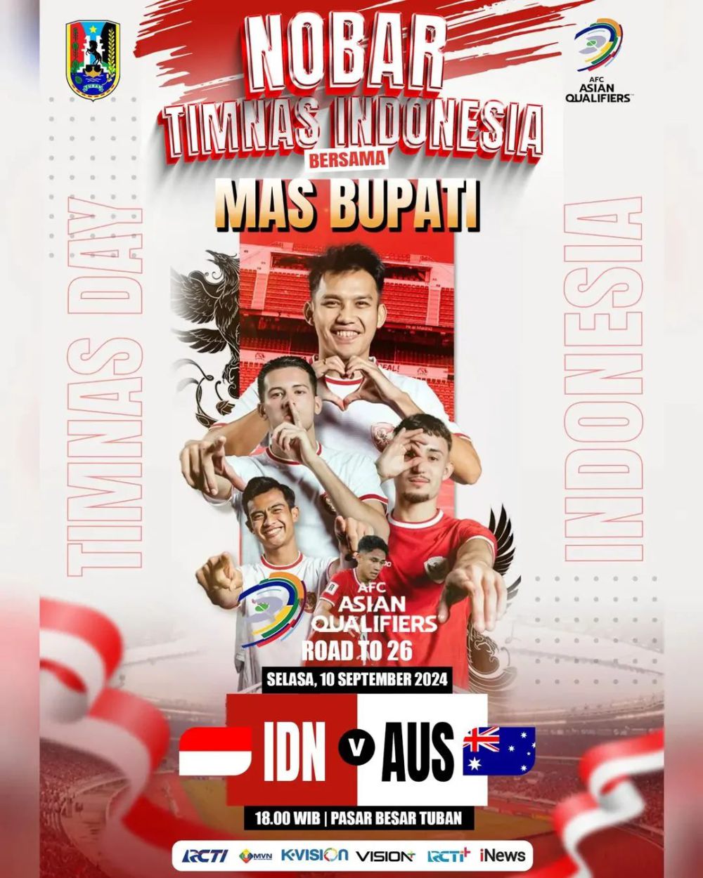 10 Spot Nobar Pilihan Timnas Indonesia vs Australia di Jatim