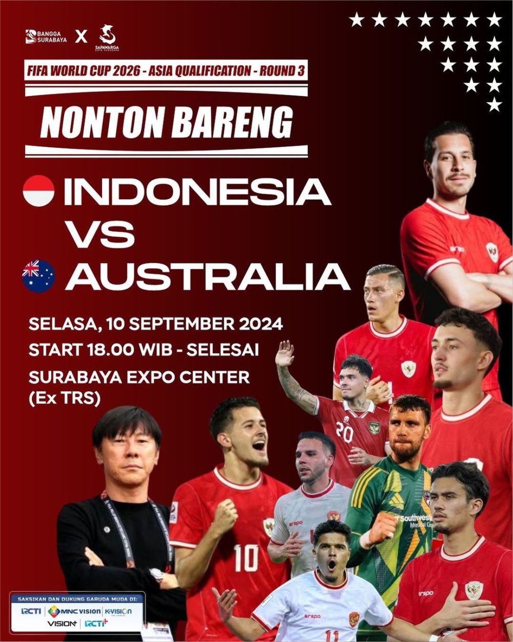 10 Spot Nobar Pilihan Timnas Indonesia vs Australia di Jatim