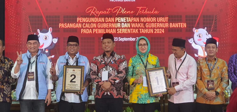 Pengundian Nomor Urut Pilgub Banten: Airin-Ade 1, Andra-Dimyati 2