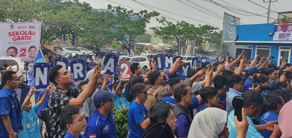 Kampanye, Andra Bertemu Kader Demokrat, Airin Sapa Warga Tangsel