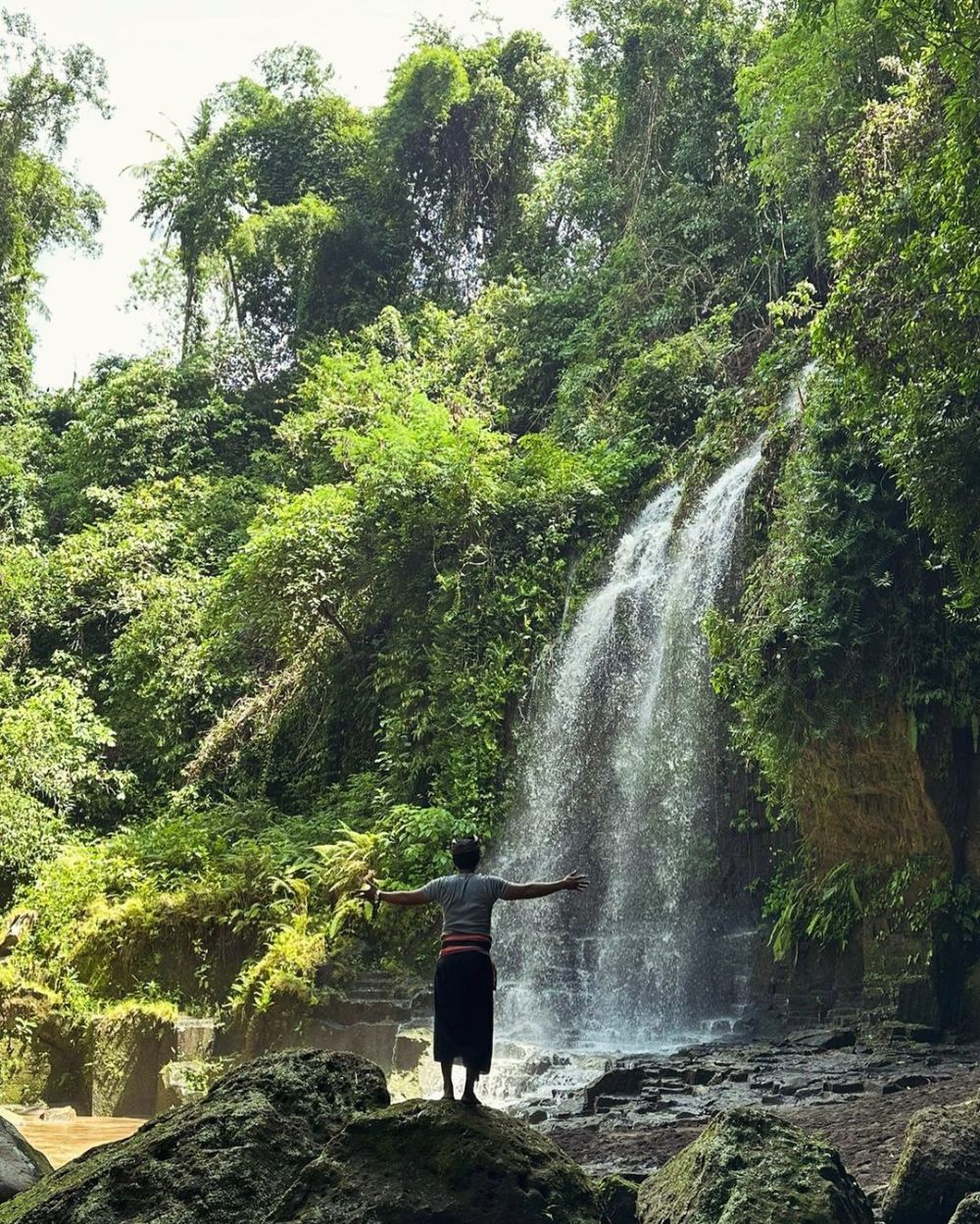 Tiket Masuk Air Terjun Temesi di Gianyar, Tirai Air Alami