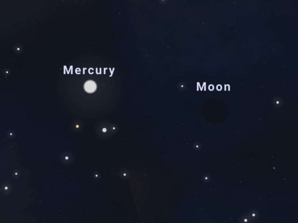 Illustration of the ⁤conjunction of the⁢ Moon​ and Mercury