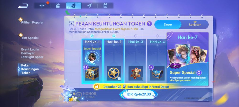 Event Pekan Keuntungan Token di Honor of Kings, Cashback 1.000 Persen!