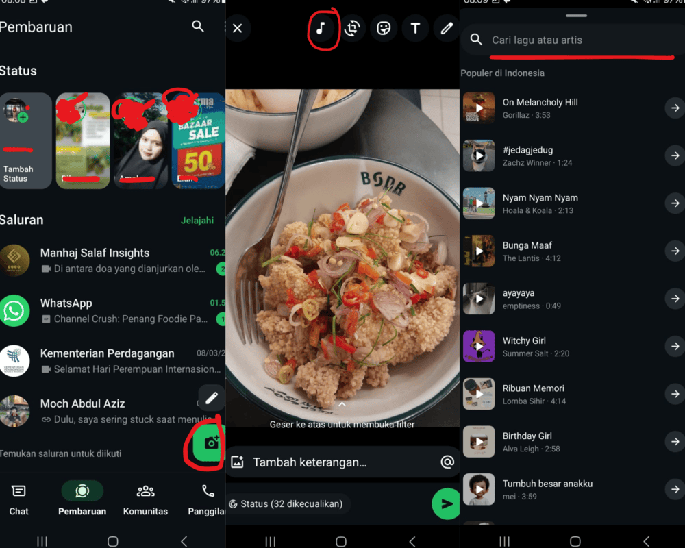 Fitur Musik Sudah Muncul di WhatsApp, Status WA makin Seru!