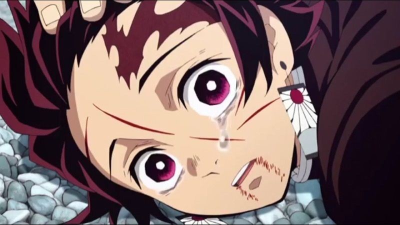 tanjiro crying