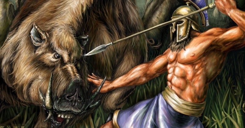 hercules vs erymanthian boar