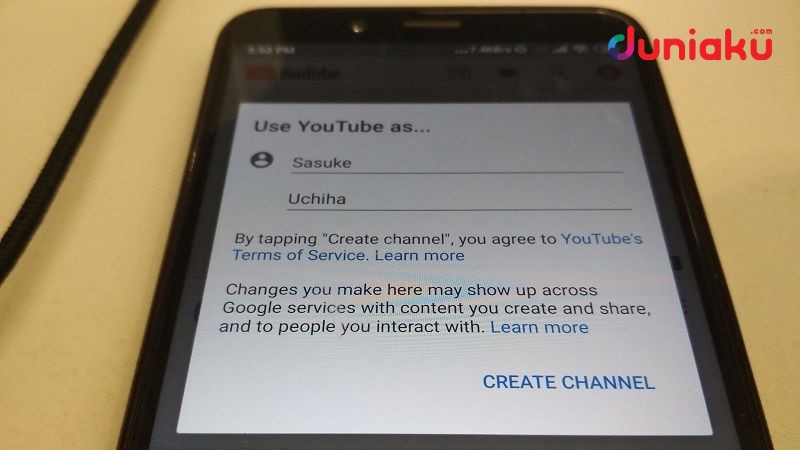 cara bikin channel youtube - android
