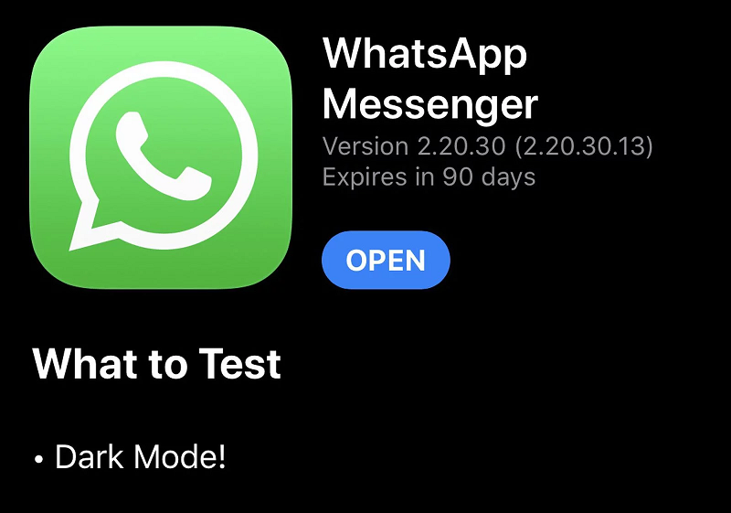 whatsapp dark mode