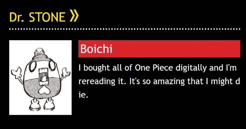 Mangaka Dr. Stone Mengaku Memborong One Piece Versi Digital!