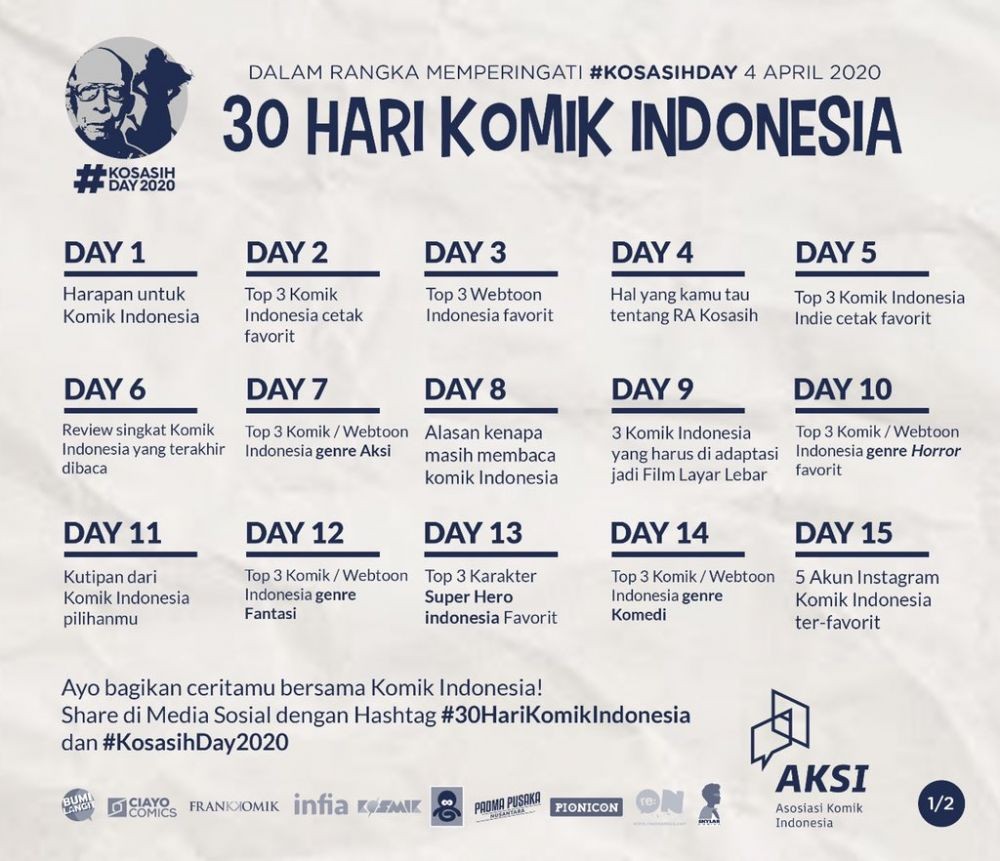 30 Hari Komik Indonesia? Perayaan Kosasih Day 2020 Akan Dimulai!