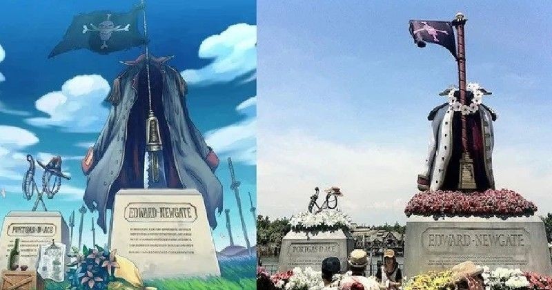 edward newgate whitebeard shirohige and portgas d. ace one piece real life grave in universal studios