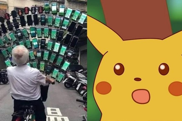Kakek Legend Pemain Pokemon GO Evolusi Sepedanya dengan 64 Smartphone!