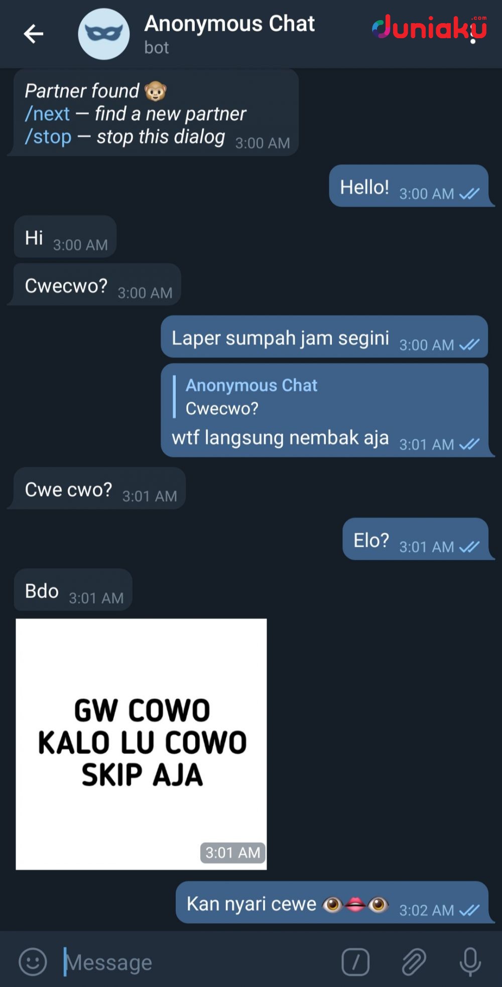 Kocak! Kami Mencoba Chat Anonymous Telegram, Ini 10 Hasilnya!