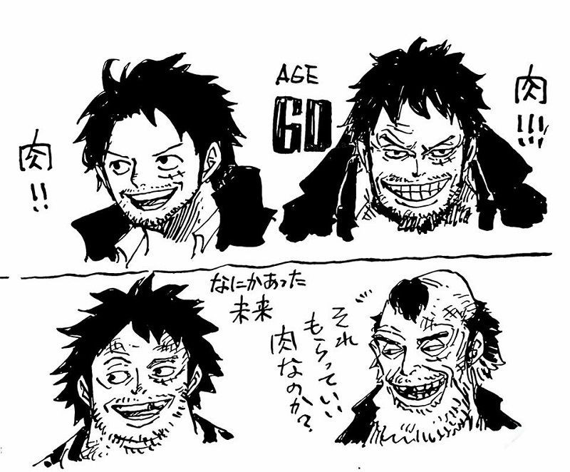 Kompilasi 7 Gambar Karakter One Piece Versi Tua, Digambar Oda!