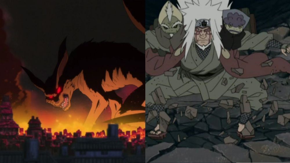 Apa yang Terjadi Kalau Jiraiya Hadir di Serangan Kyuubi di Konoha?