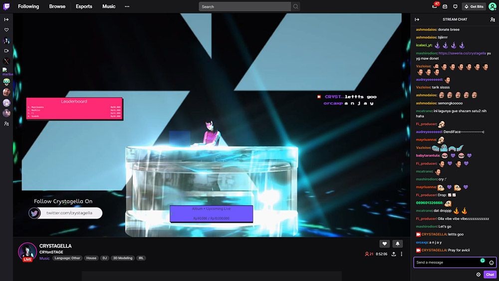 DJ Virtual Crystagella Adakan Live DJ Perdana Via Twitch