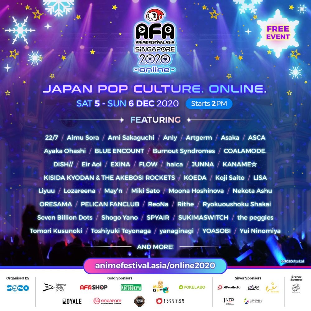 AFASG 2020 Online Hadir 5-6 Desember! Ada Moona Hoshinova dan YOASOBI!