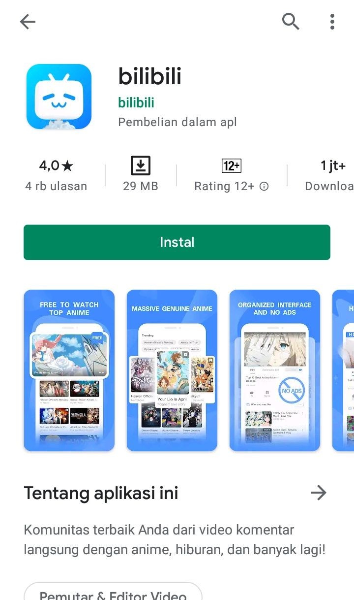 App Bilibili Tersedia di Indonesia! Bisa Nonton Anime Resmi Gratis!