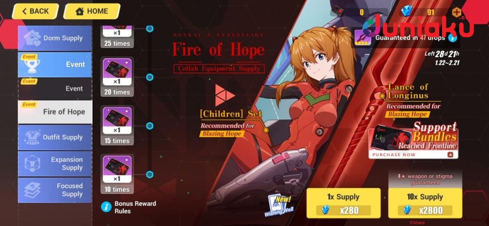 Event Honkai x Evangelion Blazing Hope Kini Hadir! Ini Dia Isinya!