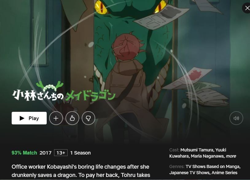 Netflix MIss Kobayashi's Maid Dragon