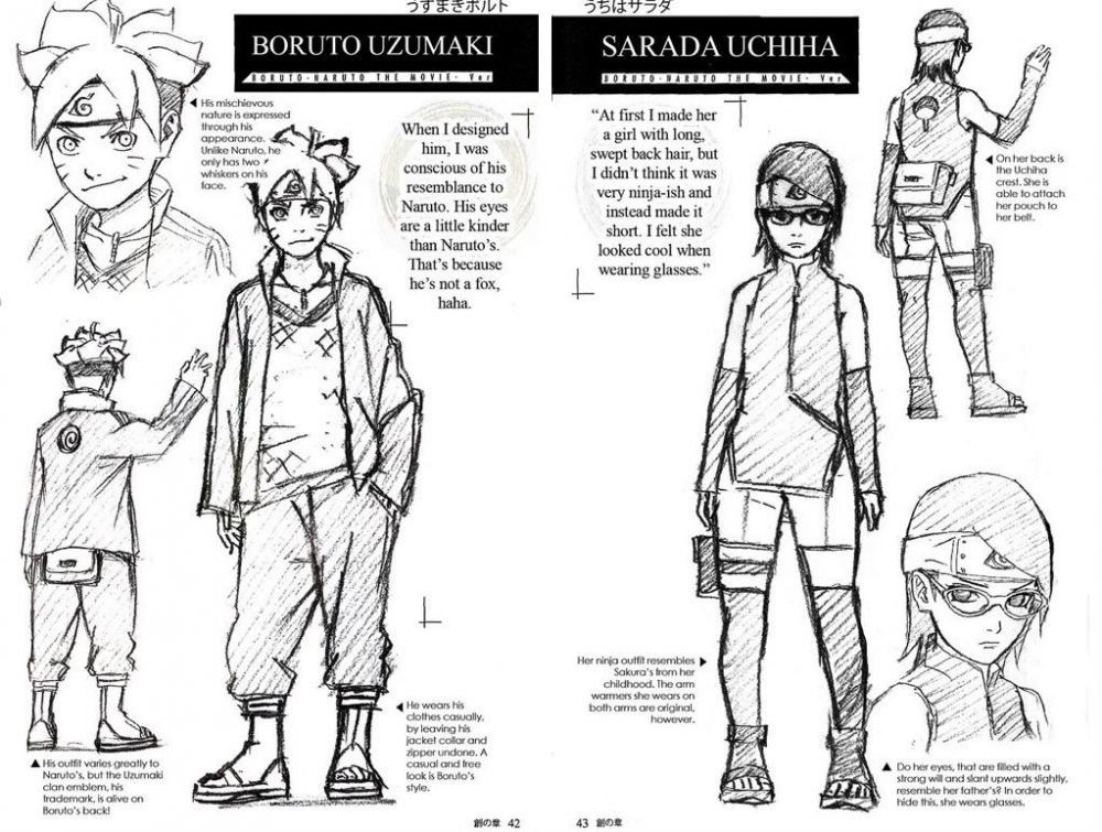 Sarada wearing the hokage jacket  Gambar karakter, Ilustrasi komik,  Ilustrasi karakter