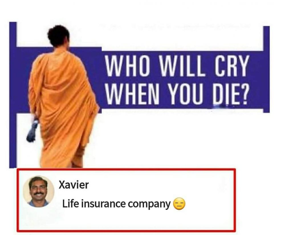 Life insurance company crying
