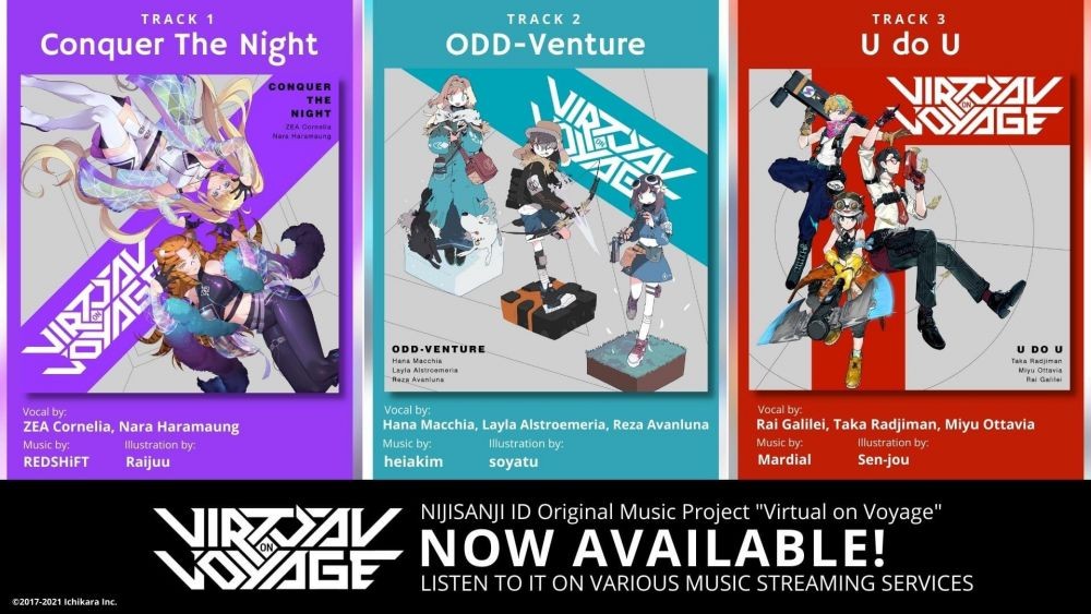 NIJISANJI ID Perkenalkan Tiga Lagu Original, Virtual On Voyage!