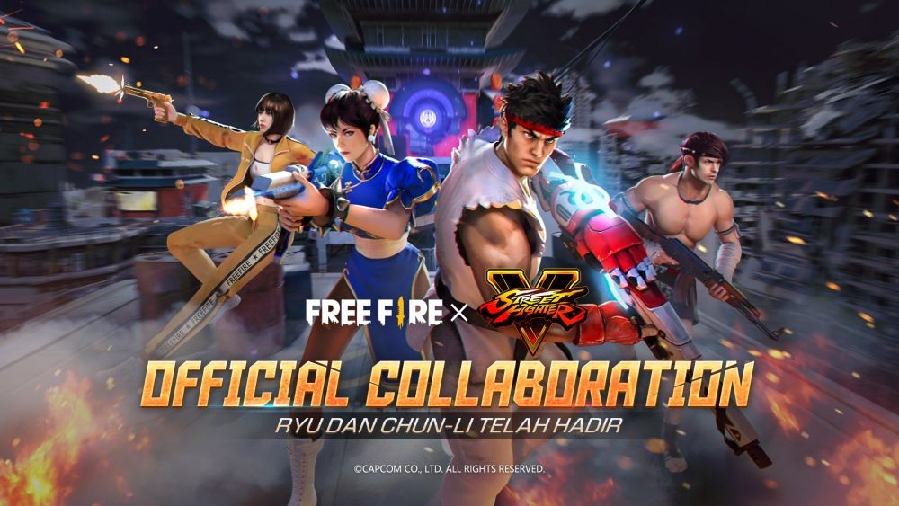 Ryu Bawa Senapan! Ini Dia Kolaborasi Free Fire x Street Fighter V!