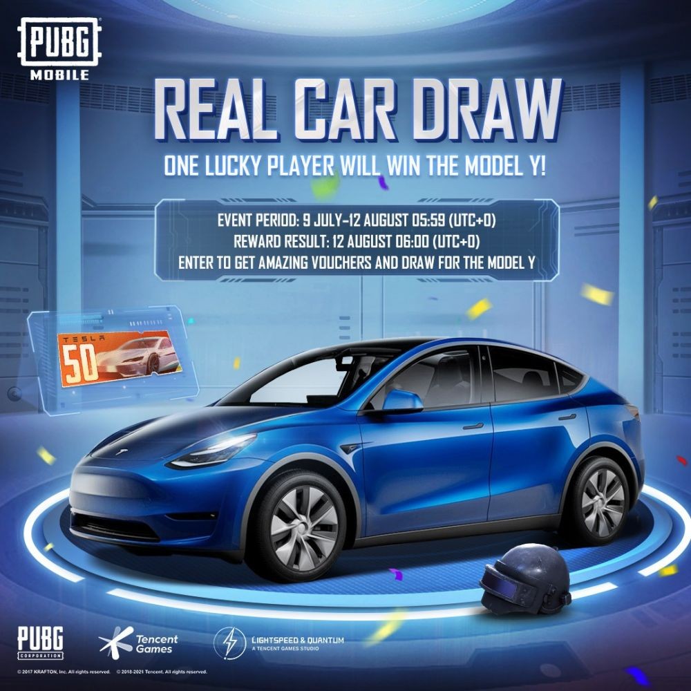 Event Real Car Draw PUBG Mobile 1.5 Berhadiah Tesla Model Y!