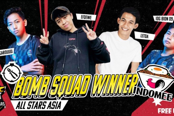 Tim Indonesia Menjuarai Free Fire All Stars 2021 Asia Bomb Squad!