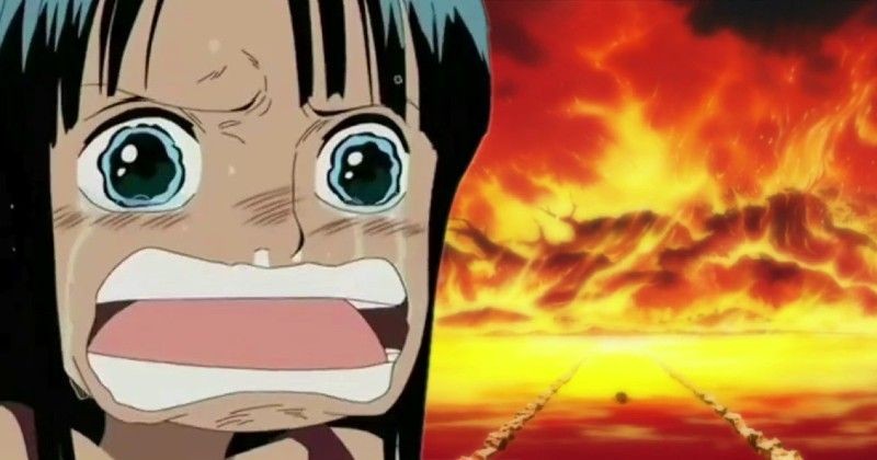 ohara one piece buster call sad child nico robin crying