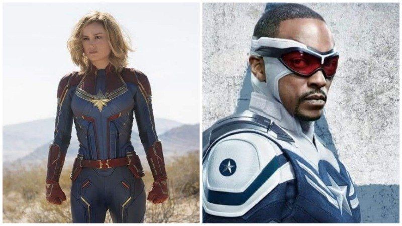 Captain Marvel dan Captain America Sam Wilson