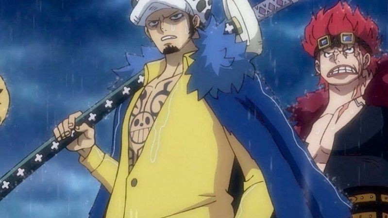 Trafalgar Law dan Eustass Kid di anime One Piece