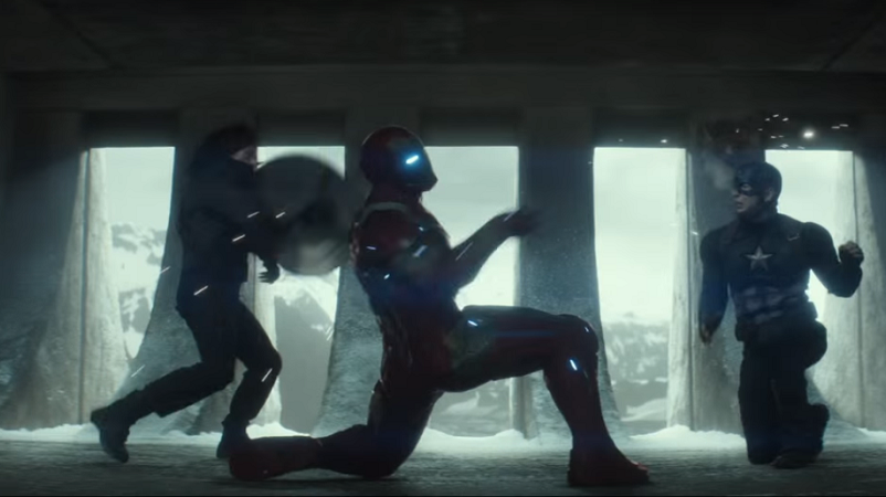 Bucky dan Captain America lawan Iron Man. (Dok. Marvel Studio/Captain America: Civil War)