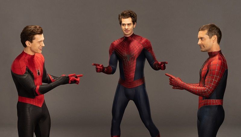 Foto lucu tiga Spider-Man. (twitter.com/SpiderManMovie)