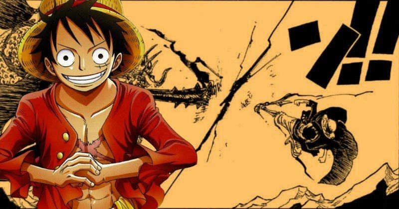 Luffy dan benturan Haoshoku Haki. (Dok. Toei Animation/One Piece, dok. Shueisha/One Piece)