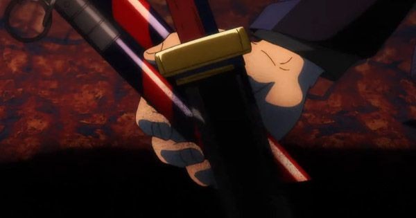 Megumi menggunakan teknik bayangannya untuk menyimpan senjata