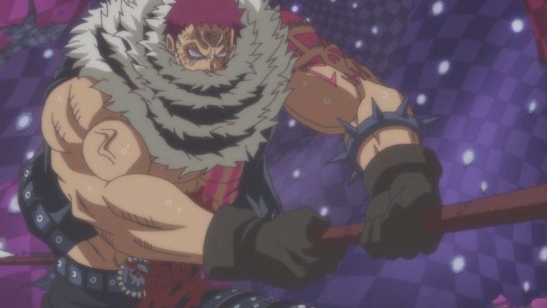 Katakuri melukai diri sendiri. (Dok. Toei Animation/One Piece)