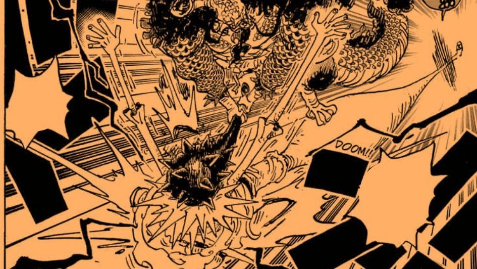 Serangan Kaido ke Luffy. (Dok. Shueisha/One Piece)