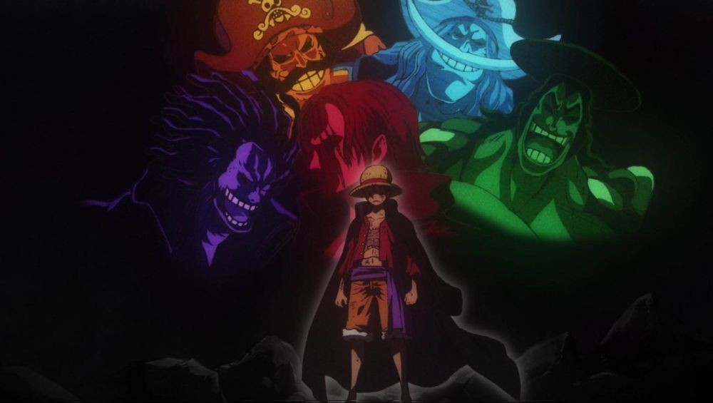 Luffy dan lima sosok yang dibayangkan Kaido. (Dok. Toei Animation/One Piece)