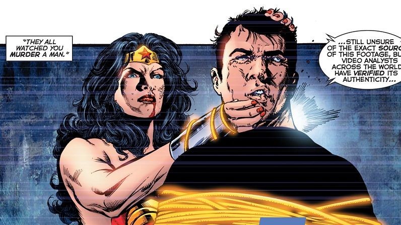 Wonder Woman mematahkan leher Max Lord. (Dok. DC Comics)