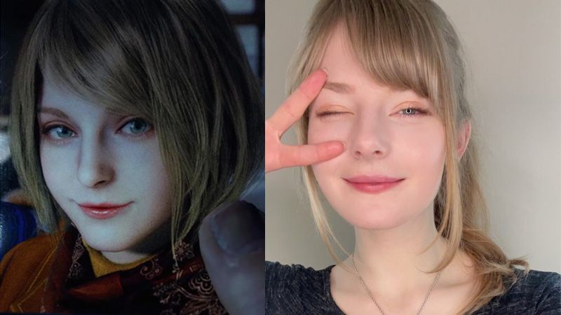 Modelo de rosto de Ashley, Ella Freya mostra sua reação ao ver a si própria  em Resident Evil 4 - GameHall